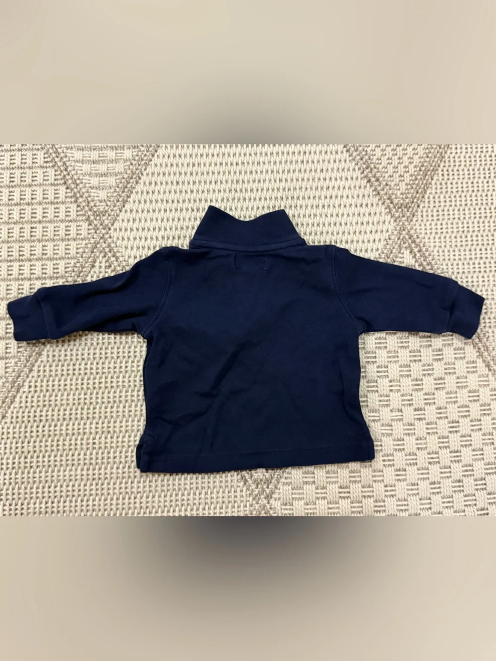 Ralph Lauren Navy Half-Zip Cotton Pullover for Baby| 3m